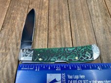 Case Tribal Lock Bermuda Green Heart Ivy Etched Bone with Scrolled Bolsters Case Tribal Lock Bermuda Green Heart Ivy Etched Bone with Scrolled Bolsters