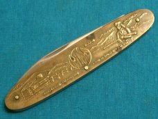 VINTAGE 1982 WORLDS FAIR PARKER CUT CO JAPAN BRONZE FOLDING POCKET KNIFE KNIVES VINTAGE 1982 WORLDS FAIR PARKER CUT CO JAPAN BRONZE FOLDING POCKET KNIFE KNIVES