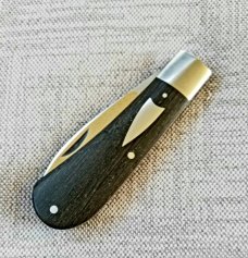 Charlie Bell Bog Oak Mini Zulu Knife..CPM-154 ,3 5/8" cl..integral steel bolsters with Shield Charlie Bell Bog Oak Mini Zulu Knife..CPM-154 ,3 5/8" cl..integral steel bolsters with Shield