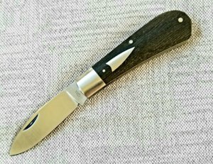 Charlie Bell Bog Oak Mini Zulu Knife..CPM-154 ,3 5/8" cl..integral steel bolsters with Shield 