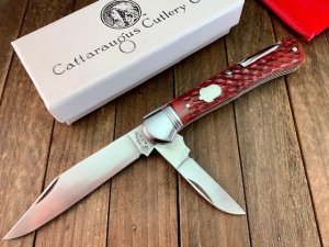 Cattaraugus Cutlery (A.G. Russell) Folding Hunter Locking Blade Seki Japan Red Bone