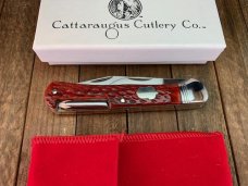 Cattaraugus Cutlery (A.G. Russell) Folding Hunter Locking Blade Seki Japan Red Bone