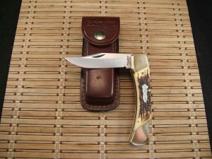 SCHRADE UNCLE HENRY LB8 PAPA BEAR U.S.A MADE LARGE VINTAGE LOCK BACK UNUSED CONDITION POCKET KNIFE 