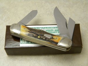 Schatt & Morgan Titusville PA. 2005 Stag 033163 Rail Splitter Stockman Knife in Box