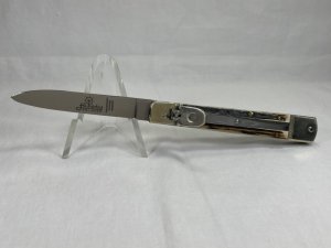 HUBERTUS KNIVES Genuine Stag Drop Point Leverlock Automatic MINT NO BOX 