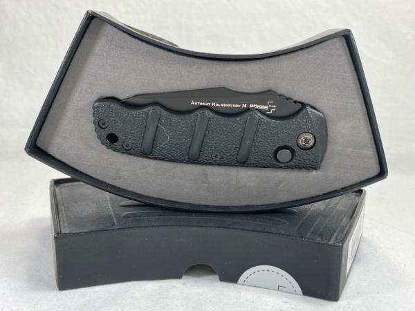 BOKER PLUS 01KALS79N Black Recurve Tanto Automat Kalashnikov 74 MINT IN BOX BOKER PLUS 01KALS79N Black Recurve Tanto Automat Kalashnikov 74 MINT IN BOX