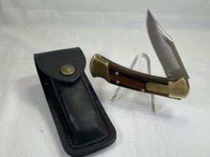 2006 BUCK USA 112 Wood Automatic Folding Lockback Ranger w/ Pouch NEAR MINT 