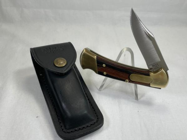 2006 BUCK USA 112 Wood Automatic Folding Lockback Ranger w/ Pouch NEAR MINT 2006 BUCK USA 112 Wood Automatic Folding Lockback Ranger w/ Pouch NEAR MINT
