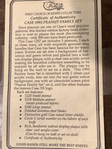 Case xx 1993 Peanut Family 5240 Trapper w Great Stag Handles. 1 of 500 -NOS Case xx 1993 Peanut Family 5240 Trapper w Great Stag Handles. 1 of 500 -NOS