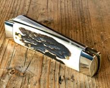 A. Wright & Son, "Senator" Gentleman's pocket knife, Stag with Backspring filing and Lambsfoot Blade