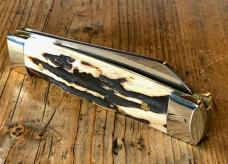 A. Wright & Son, "Senator" Gentleman's pocket knife, Stag with Backspring filing and Lambsfoot Blade