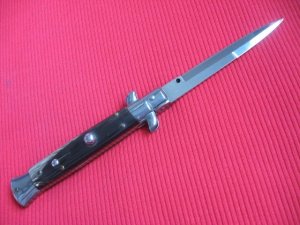 Older "STILETTO ITALY" Italian 9" Horn Switchblade Knife.