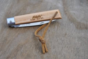 MAM Portugal Folder Mint 4" Closed Liner Lock  Wood Handle Wicked Sharp Lanyard Hole Leather Thong