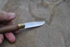 Old Bull Maniago Italy Locking Folder 4 1/2" Closed Mint Wood Handles Brass Collar Model 'Lupo' Old Bull Maniago Italy Locking Folder 4 1/2" Closed Mint Wood Handles Brass Collar Model 'Lupo'