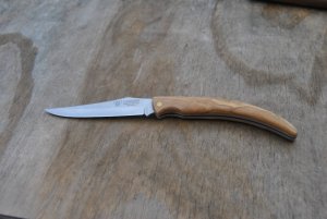 Cudaman Mint Spain Pattada Style Folder 4" Closed 420 Steel Olive Wood Stainless Liners brass Pins