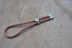 Case Lanyard  Braided Brown Leather With Case XX Slide Mint Never Used