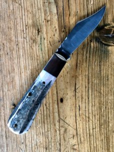A Wright & Son Sheffield Barlow pocket knife with Stag Scales, Clip Blade and Filed Back Spring A Wright & Son Sheffield Barlow pocket knife with Stag Scales, Clip Blade and Filed Back Spring