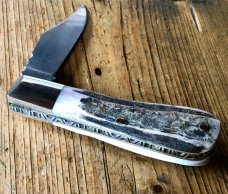A Wright & Son Sheffield Barlow pocket knife with Stag Scales, Clip Blade and Filed Back Spring A Wright & Son Sheffield Barlow pocket knife with Stag Scales, Clip Blade and Filed Back Spring