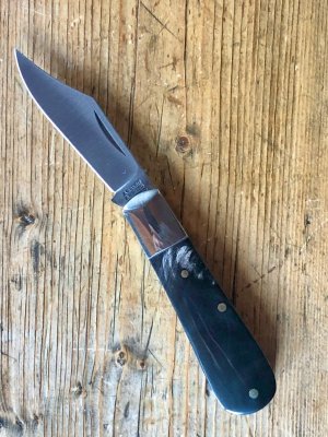A. Wright & Son Sheffield England  Barlow pocket knife with Buffalo Scales and Clip Blade.  