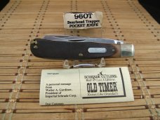 SCHRADE OLD TIMER 96OT BEARHEAD TRAPPER U.S.A. NIB CARBON STEEL POCKET KNIFE W/TWEEZERS & SCRIBE SCHRADE OLD TIMER 96OT BEARHEAD TRAPPER U.S.A. NIB CARBON STEEL POCKET KNIFE W/TWEEZERS & SCRIBE