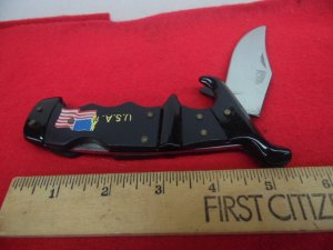 ZACKARY CROCKETT LOCKBACK AMERICAN FLAG TRIBUTE UNUSED APPROX. 5-1/4" COLLECTORS FIND