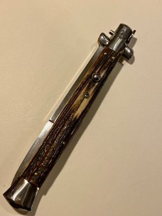 33cm / 13" Older Frank B Italy Stag Bayonet Blade Beltrame Swivel Bolster 33cm / 13" Older Frank B Italy Stag Bayonet Blade Beltrame Swivel Bolster