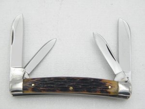 Queen Cutlery Co. #33 Congress in Rogers Bone: 3 1/2” closed; 1954 - 1957