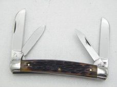 Queen Cutlery Co. #33 Congress in Rogers Bone: 3 1/2” closed; 1954 - 1957 Queen Cutlery Co. #33 Congress in Rogers Bone: 3 1/2” closed; 1954 - 1957