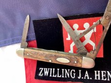 Antique J A Henckels 3 Blade (Knife, File, Sissors) Multiuse Gentelmens Camping Pocket Knife w/ Stag Antique J A Henckels 3 Blade (Knife, File, Sissors) Multiuse Gentelmens Camping Pocket Knife w/ Stag