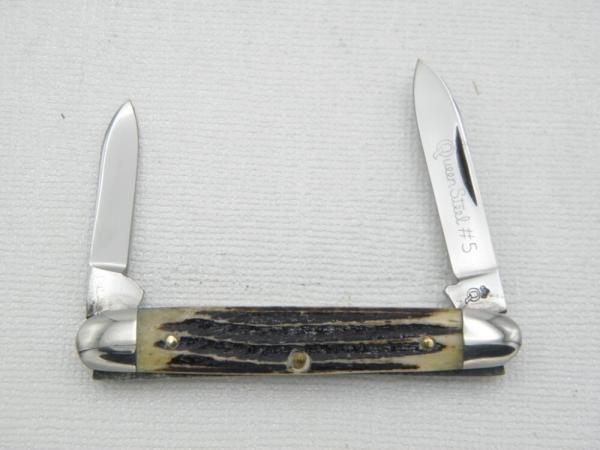 Queen Cutlery #5 Senator Pen: 2 ½” closed, 1971, Winterbottom Bone handles Queen Cutlery #5 Senator Pen: 2 ½” closed, 1971, Winterbottom Bone handles