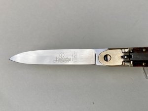 Hubertus Slim 20cm / 8" Stag Leverlock EX Condition W. Germany Etch 1980's 