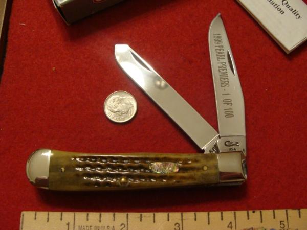 Case XX Trapper # 6254 SS "Pearl Premiers" with Bone Handles 1999 