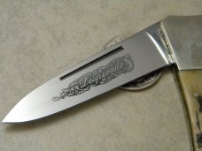 Parker Cut Co Japan Scrimshaw Bone "Desperado" Lockback Dagger Knife Parker Cut Co Japan Scrimshaw Bone "Desperado" Lockback Dagger Knife