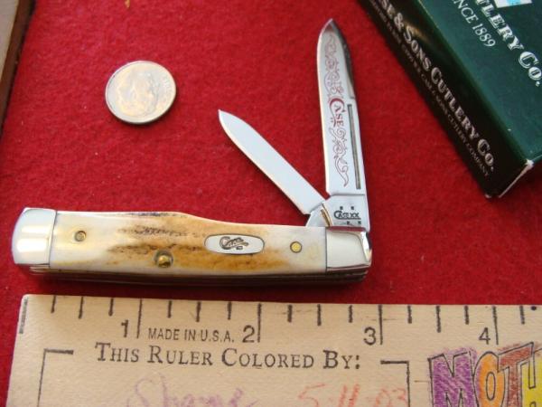 Case XX Gunstock Jack USA #5215 SS 'Red Scroll' Stag 2006