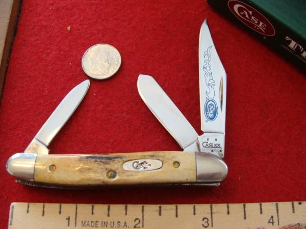 Case XX Small Premium Jack Three Blade  #53087 SS "Blue Scroll" Stag 2006