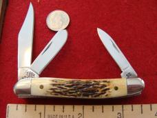 Case XX Small Premium Jack Three Blade  #53087 SS "Blue Scroll" Stag 2006