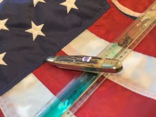 Vintage Kissing Crane  General  Robert E Lee Civil War Whittler w/ Great Stag Handles +CSA shield