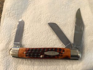 Case XX U.S.A. 6347 HP 9 dots red bone