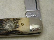 NKCA 1981 Club Knife (Made By Queen) Stag Cigar Pattern Knife