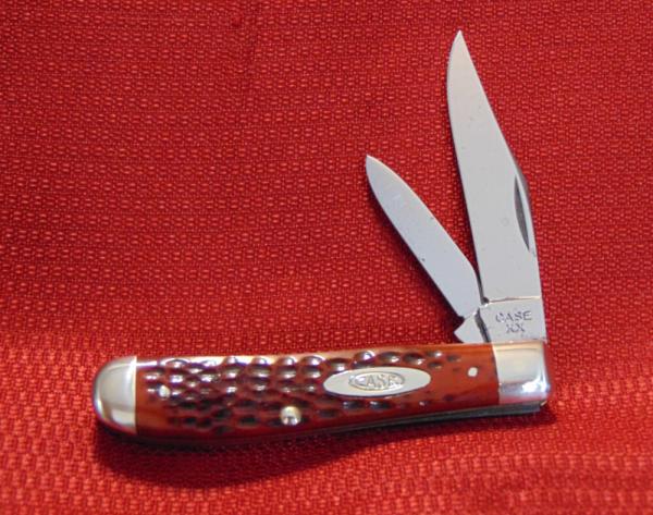 VINTAGE CASE XX 6207 MINI- TRAPPER KNIFE RED BONE HANDLES 1940/1964