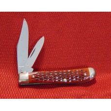 VINTAGE CASE XX 6207 MINI- TRAPPER KNIFE RED BONE HANDLES 1940/1964 VINTAGE CASE XX 6207 MINI- TRAPPER KNIFE RED BONE HANDLES 1940/1964