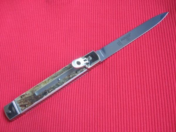 Solingen German Hubertus Large 10" Leverlock Switchblade Knife - Stag Solingen German Hubertus Large 10" Leverlock Switchblade Knife - Stag