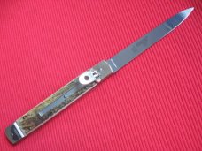 Solingen German Hubertus Large 10" Leverlock Switchblade Knife - Stag Solingen German Hubertus Large 10" Leverlock Switchblade Knife - Stag