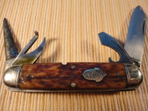 REMINGTON JIGGED BONE 4 BLADE/TOOL UTILITY "AUTO KNIFE"