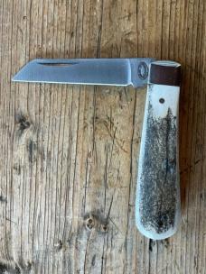 A Wright & Son Sheffield, England Small Lambsfoot Knife with Stag Scales 