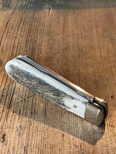 A Wright & Son Sheffield, England Small Lambsfoot Knife with Stag Scales 