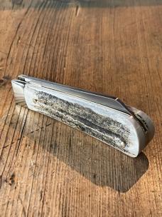 A Wright & Son Sheffield, England Small Lambsfoot Knife with Stag Scales 