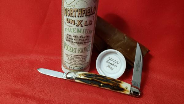 Great Eastern Cutlery 62 Sambar Stag Conductor, Congress, Easy Pocket Knife, New 620220