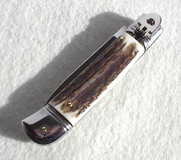 AKC 8" CLASSIC ITALIAN VINTAGE INDIA STAG LEVER LOCK 