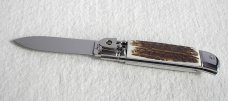 AKC 8" CLASSIC ITALIAN VINTAGE INDIA STAG LEVER LOCK 